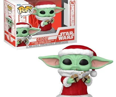 Funko Pop Star Wars Mandalorian - Grogu com Biscoito de Natal 747