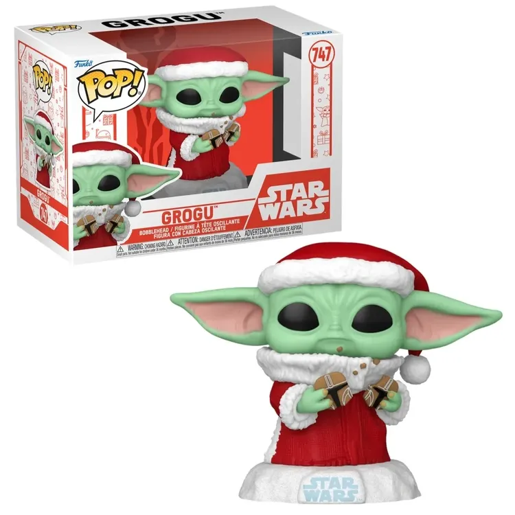 Funko Pop Star Wars Mandalorian - Grogu com Biscoito de Natal 747