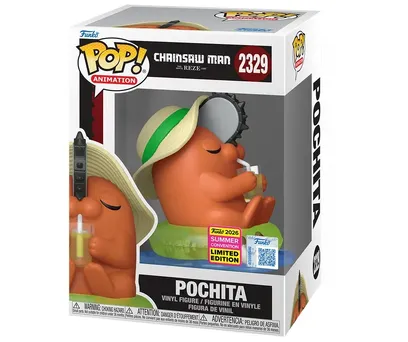Funko Pop Exclusivo SDCC Chainsaw Man Pochita com Chapéu de Sol 2329