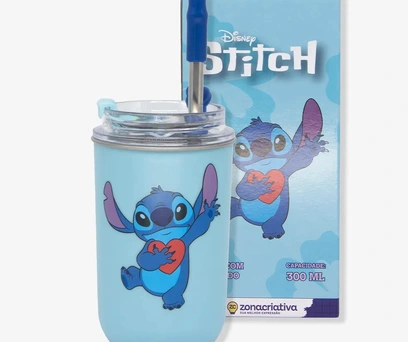 COPO NEO COM CANUDO STITCH