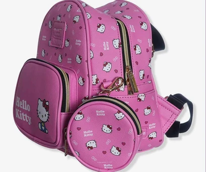 MOCHILA MINI HELLO KITTY COM BOLSINHA