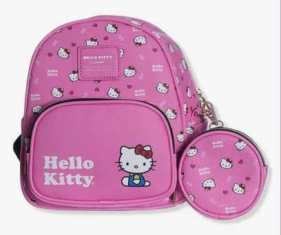MOCHILA MINI HELLO KITTY COM BOLSINHA