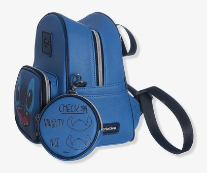 MOCHILA MINI STITCH COM BOLSINHA