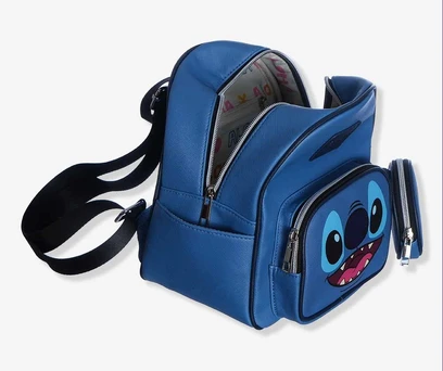 MOCHILA MINI STITCH COM BOLSINHA