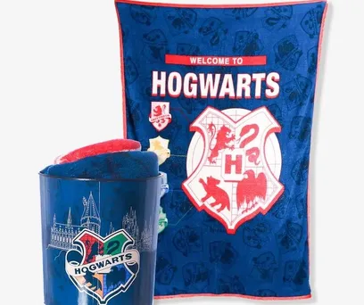 KIT MANTA COM BALDE HOGWARTS - HARRY POTTER 
