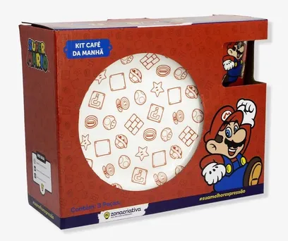 KIT CAFÉ DA MANHÃ SUPER MARIO 