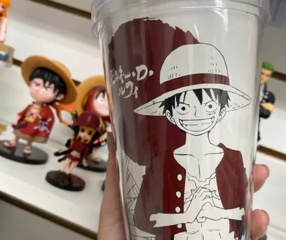 COPO COM CANUDO LUFFY - ONE PIECE 