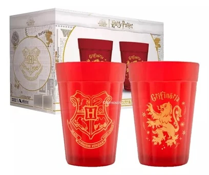 KIT 2 COPOS AMERICANOS GRIFINÓRIA - HARRY POTTER 