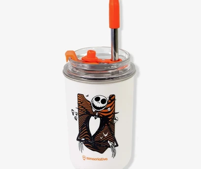 Copo Neo com Canudo Jack Skellington – O Estranho Mundo de Jack