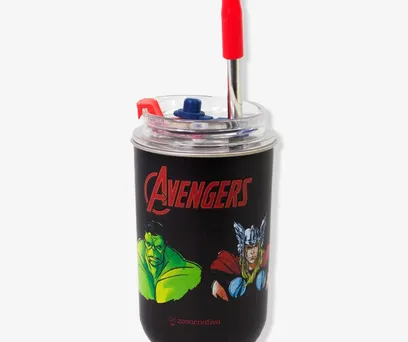 Copo Neo com Canudo Vingadores - Marvel 