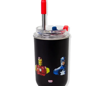 Copo Neo com Canudo Vingadores - Marvel 