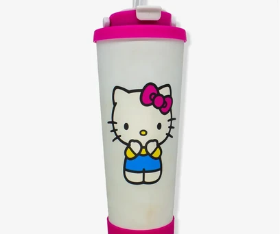 Copo Spring Com Canudo Hello Kitty