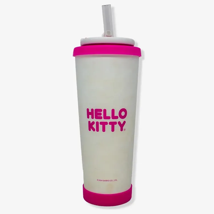 Copo Spring Com Canudo Hello Kitty