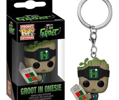 CHAVEIRO FUNKO POP KEYCHAIN MARVEL I'AM GROOT - GROOT IN ONESIE