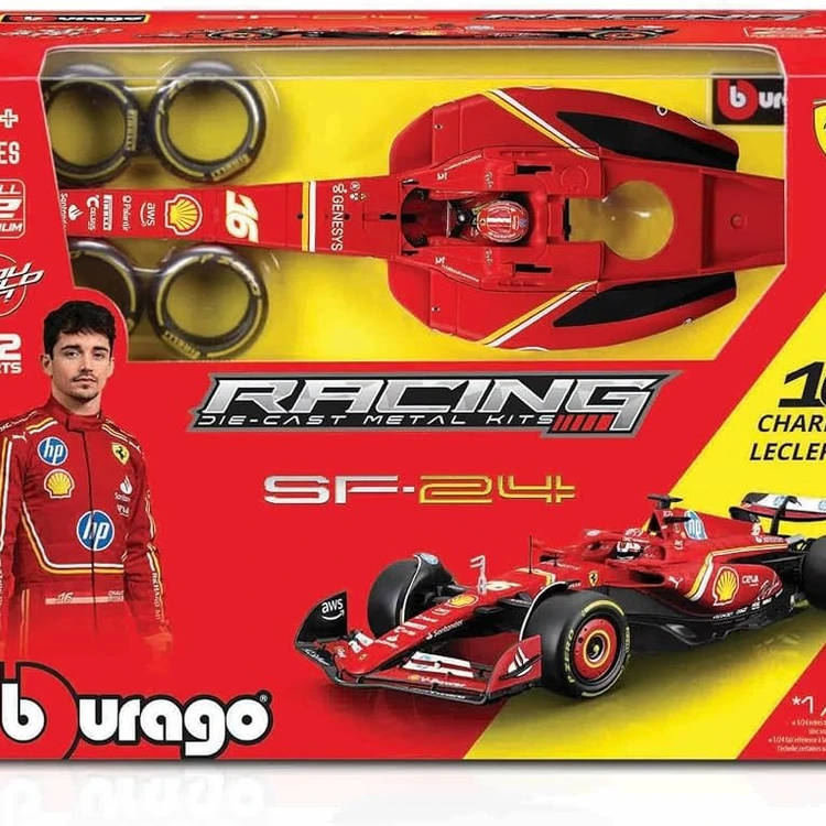 Formula 1 Kit Carro F1 P/ Montar 41 Peças Ferrari SF-24 Leclerc 1:24