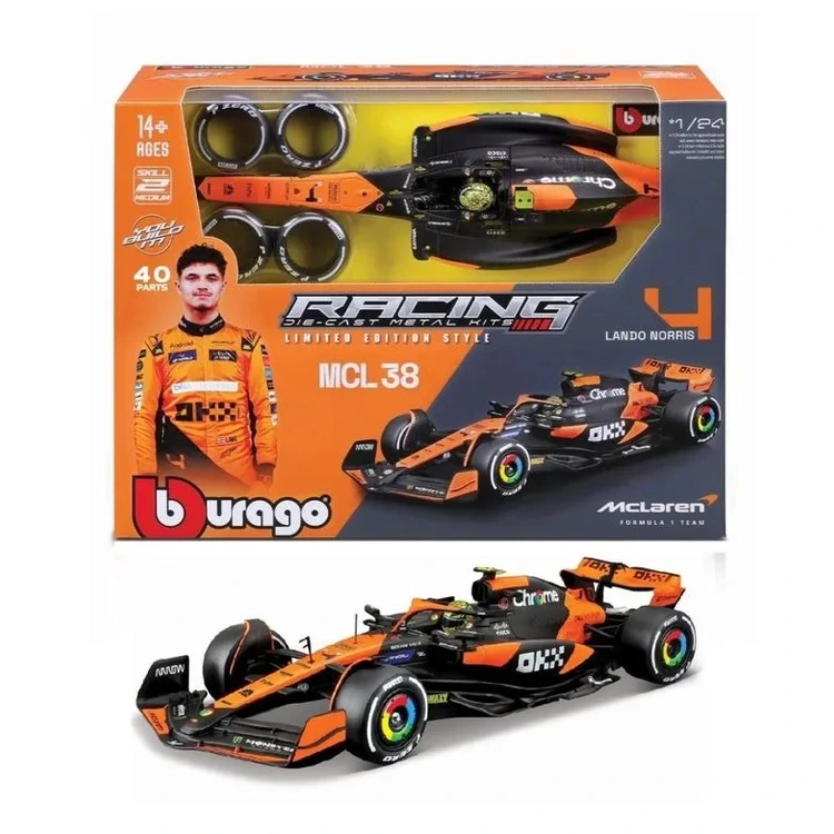Formula 1 Kit Carro F1 P/ Montar 41 Peças McLaren MCL38 - Lando Norris 1:24