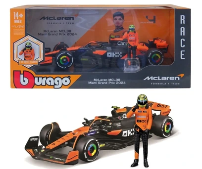 Formula 1 McLaren MCL38 1/24 c/ Boneco Lando Norris - 2024 - Bburago