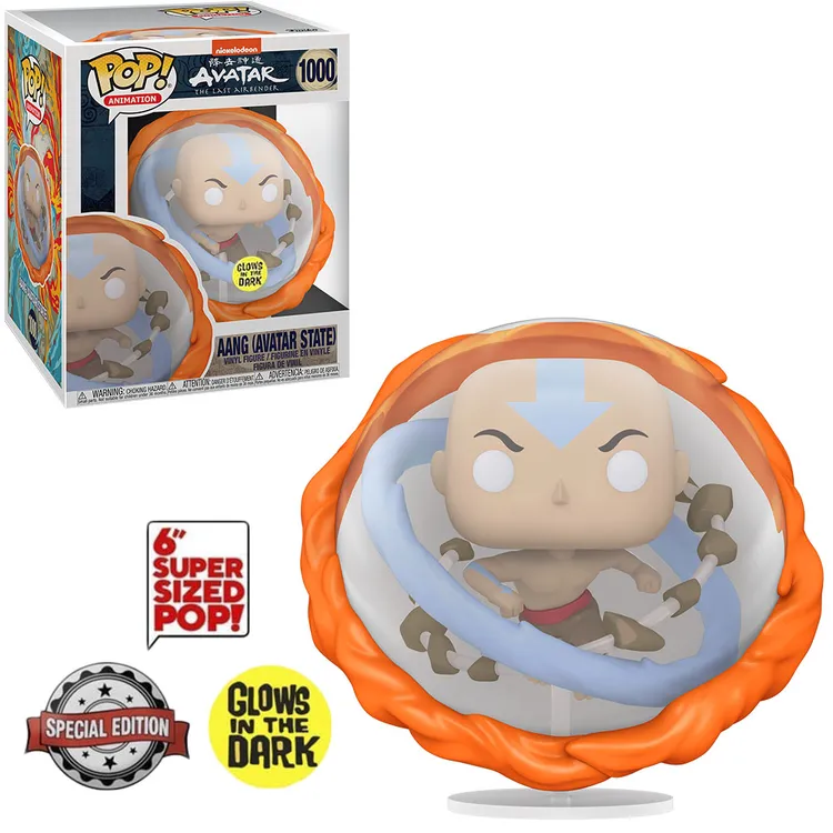 FUNKO POP AVATAR EXCLUSIVE - AANG  1000 SUPER SIZED 06" - GLOW IN THE DARK