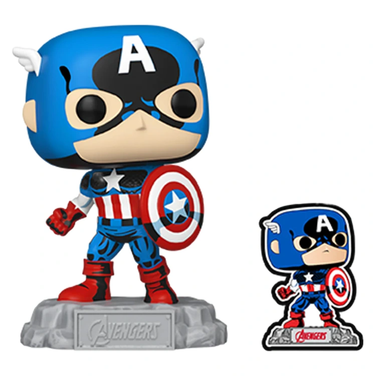 FUNKO POP MARVEL THE AVENGERS EXCLUSIVE - CAPITÃO AMERICA 1290 + PIN