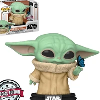 FUNKO POP STAR WARS THE MANDALORIAN EXCLUSIVE - GROGU WITH BUTTERFLY 468 - imagem 1