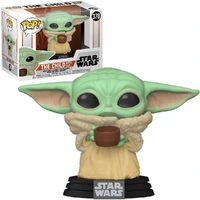 FUNKO POP STAR WARS THE MANDALORIAN - THE CHILD WITH CUP 378 - imagem 1