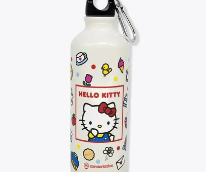 GARRAFA COM MOSQUETÃO HELLO KITTY 