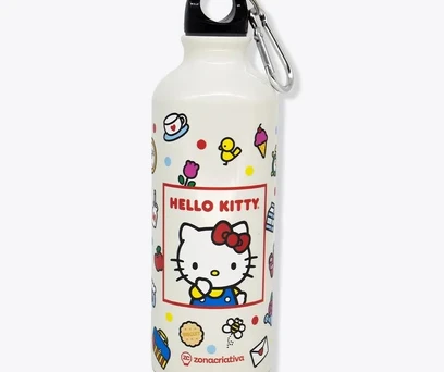 GARRAFA COM MOSQUETÃO HELLO KITTY 