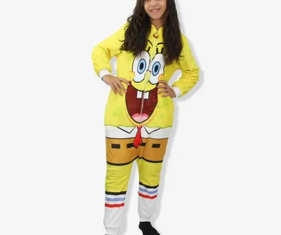 MACACÃO KIGURUMI INFANTIL DE 9 A 10 ANOS BOB ESPONJA 