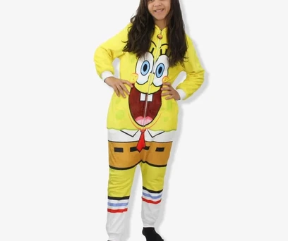 MACACÃO KIGURUMI INFANTIL DE 9 A 10 ANOS BOB ESPONJA 
