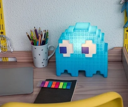 LUMINARIA FANTASMINHA AZUL PAC-MAN 