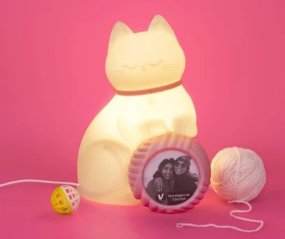 LUMINÁRIA GATINHA NOVELO COM PORTA RETRATO 
