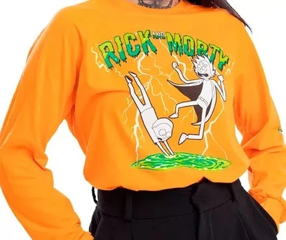 CAMISETA MANGA LONGA RICK E MORTY 