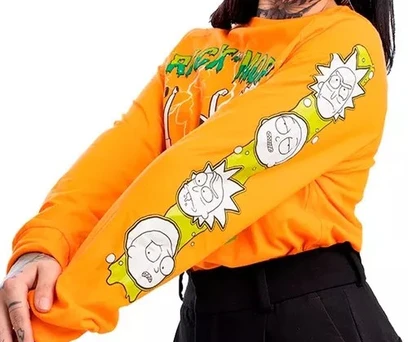 CAMISETA MANGA LONGA RICK E MORTY 