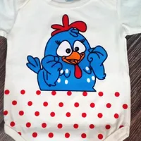 BODY BEBÊ MANGA CURTA ESTAMPA GALINHA PINTADINHA  - imagem 1