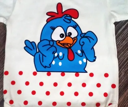 BODY BEBÊ MANGA CURTA ESTAMPA GALINHA PINTADINHA 
