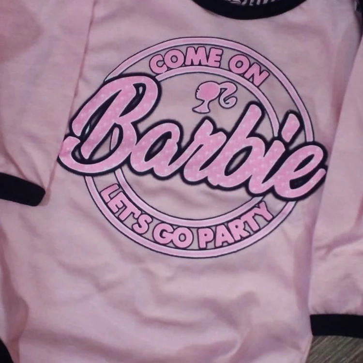 BODY BEBÊ MANGA LONGA ESTAMPA BARBIE 