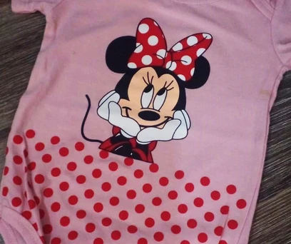 BODY BEBÊ MANGA CURTA ESTAMPA MINNIE 