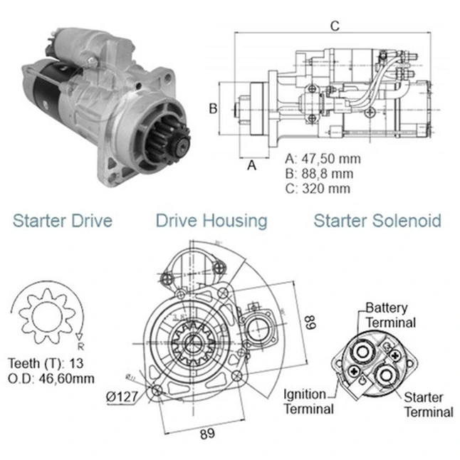 Motor Partida Ponsse Mercedes 24v 5.5kw Ponsse Cobra