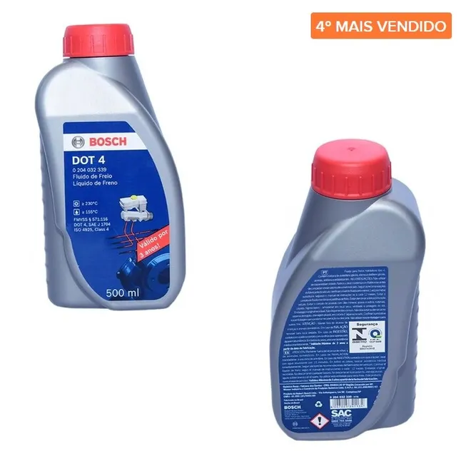 Kit 2 Fluído Freio Bosch Dot 4 500ml Original Pronta Entrega