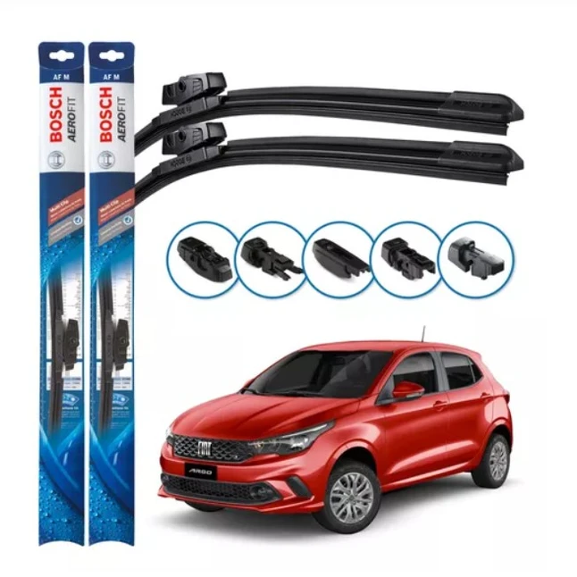 Palhetas Do Parabrisa Fiat Argo 2017 A 2024 Bosch - Par Cor:KIT DIANTEIRO FIAT ARGO 2017 A 2024