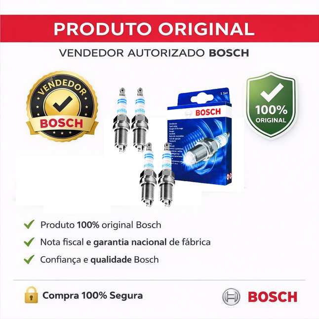 Jogo Velas Fox Gol Saveiro G4 G5 G6 G7 1.0 1.6 8v Flex Bosch