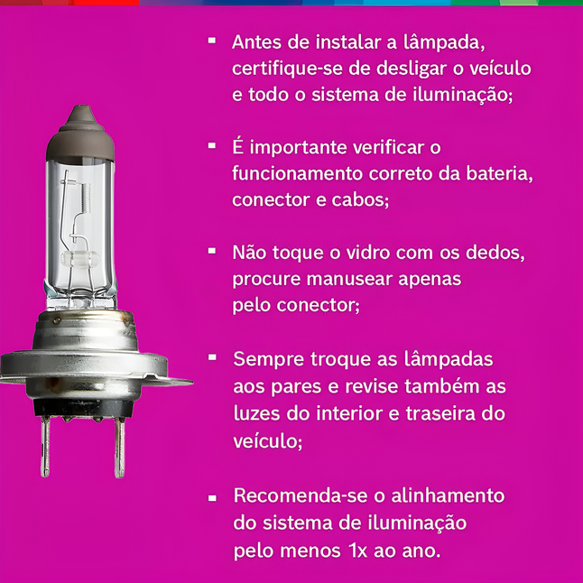 Lâmpada H7 Pure Light 12v 55w Bosch Original
