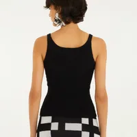 Regata Tricot Canelado Farmrio Preto Ref 15569 - imagem 1