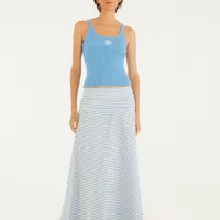 Regata Tricot Canelado Farmrio Azul Ref 15569 - imagem 3