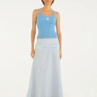 Regata Tricot Canelado Farmrio Azul Ref 15569 - imagem 3