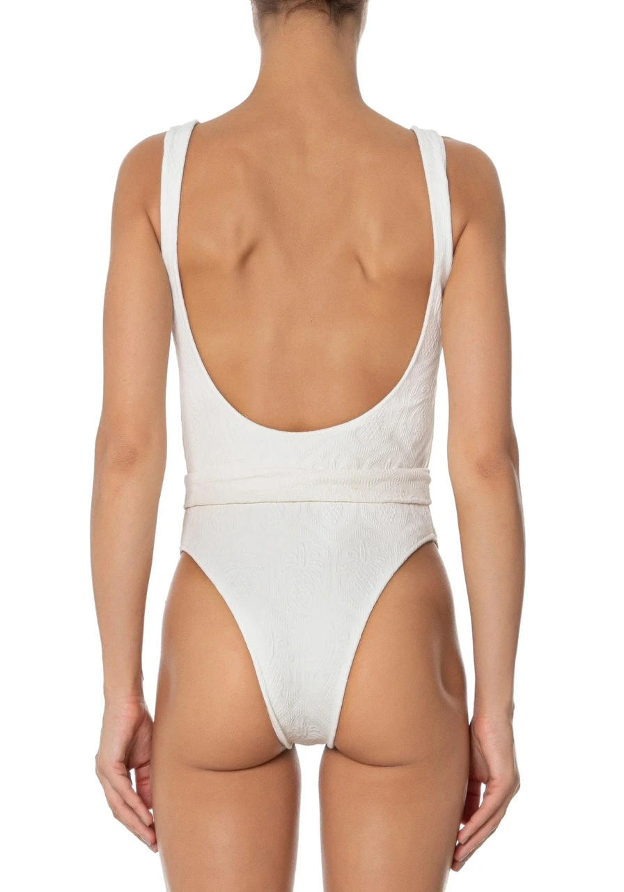 Maio com Cinto Textura Abacaxi Farm Branco