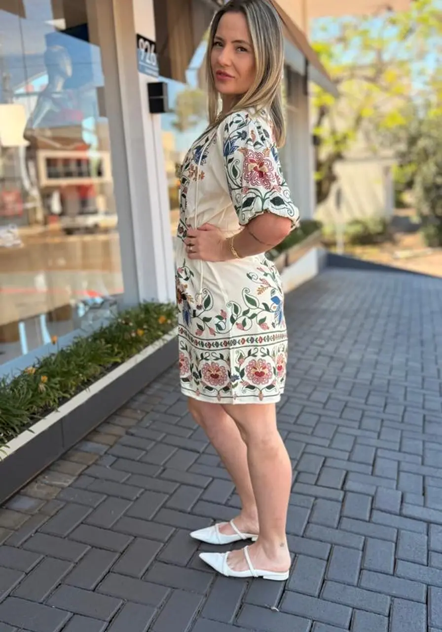 Vestido Curto Jardim Beleza Farm Ref 15374