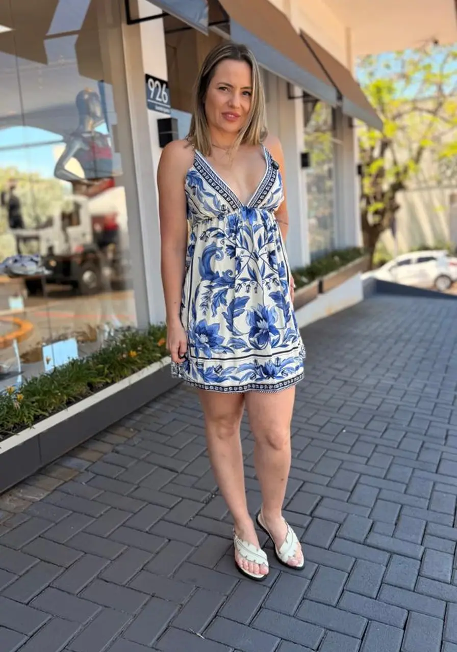 Vestido Curto Estampado Natália Farm Ref 16068