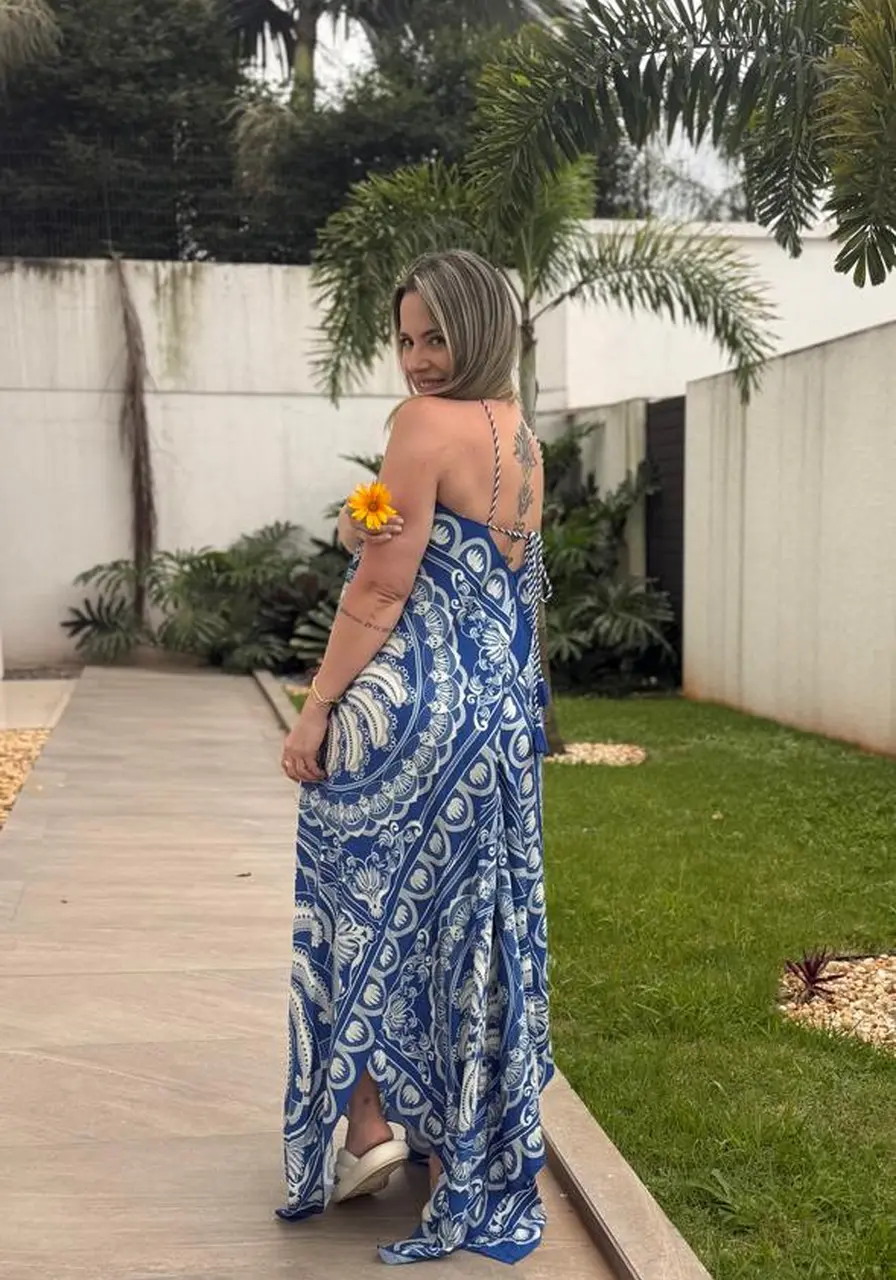 Vestido Frente Única Estampado Jardim De Banana Farm Ref 16110