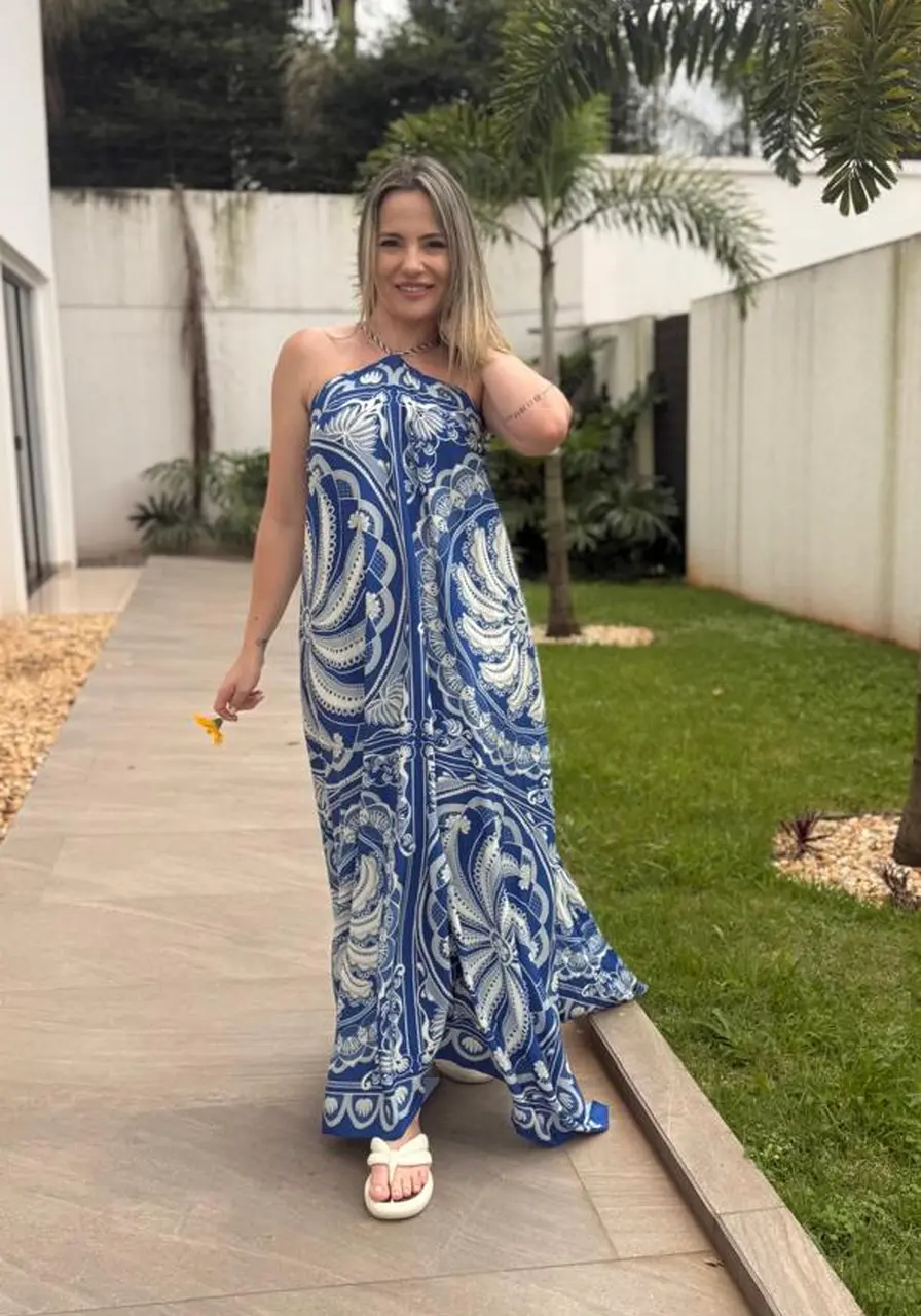 Vestido Frente Única Estampado Jardim De Banana Farm Ref 16110